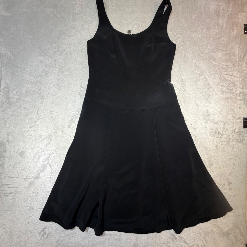 Vintage Worth Little Black Dress Sleeveless Fit Flare 90 Quiet Luxury minimalist